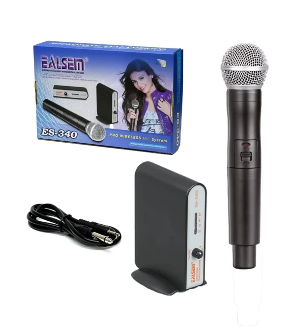 Micrófono Inalámbrico VHF de Mano - Ealsem ES-340 Micrófono de Mano Inalámbrico con frecuencia VHF EALSEM ES-340