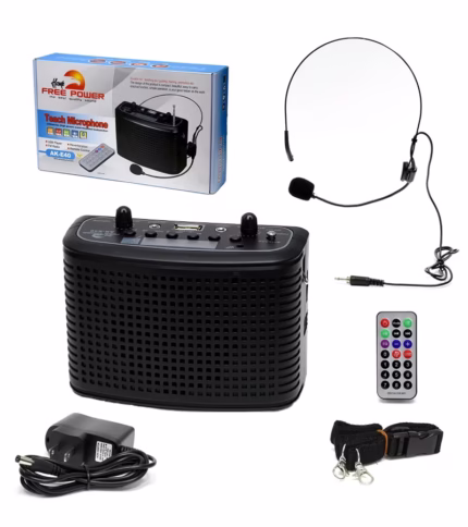 Mini Parlante con Micrófono de Vincha Portátil - Free Power AK-E40 Mini Parlante Amplificador con Micrófono de Vincha, Lector de USB Mp3 y Bluetooth - HawK Free Power AK-E40