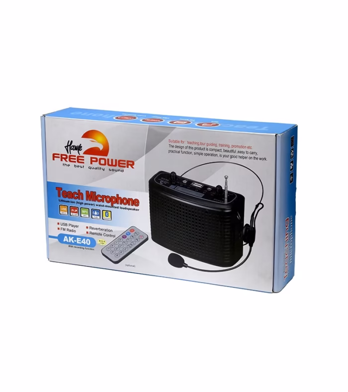 Mini Parlante con Micrófono de Vincha Portátil   Free Power AK E Mini Parlante Amplificador con Micrófono de Vincha Lector de USB Mp y Bluetooth   HawK Free Power AK E