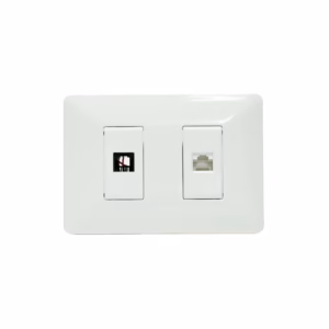 Placa de Pared RJ11 Telefónico y Red Cat5e Opalux BM1876 Wall Plated con Puerto Telefónico y RJ45 cat5e - Opalux BM1885
