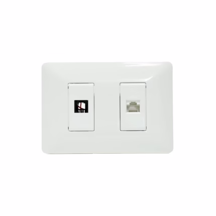 Placa de Pared RJ11 Telefónico y Red Cat5e Opalux BM1876 Wall Plated con Puerto Telefónico y RJ45 cat5e - Opalux BM1885