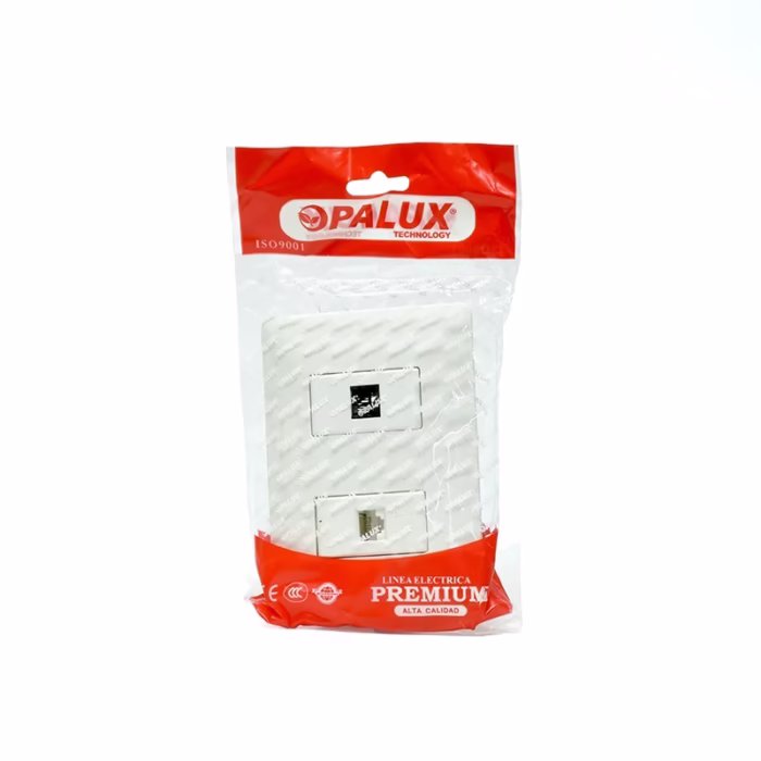 Placa de Pared RJ Telefónico y Red Cate Opalux BM Wall Plated con Puerto Telefónico y RJ cate   Opalux BM