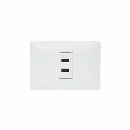 Placa de Pared USB de Carga x2 Opalux BM1116 Wall Plated con 2 Puertos USB de Carga - Opalux BM1116