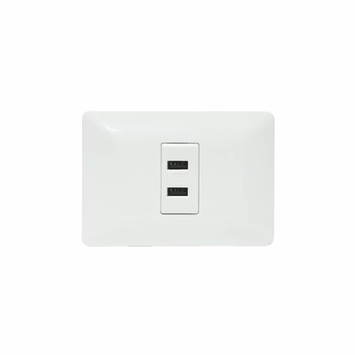 Placa de Pared USB de Carga x Opalux BM Wall Plated con  Puertos USB de Carga   Opalux BM