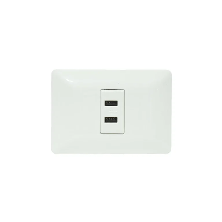 Placa de Pared USB de Carga x2 Opalux BM1116 Wall Plated con 2 Puertos USB de Carga - Opalux BM1116