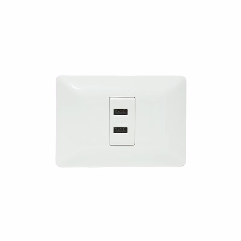 Placa de Pared USB de Carga x Opalux BM Wall Plated con  Puertos USB de Carga   Opalux BM