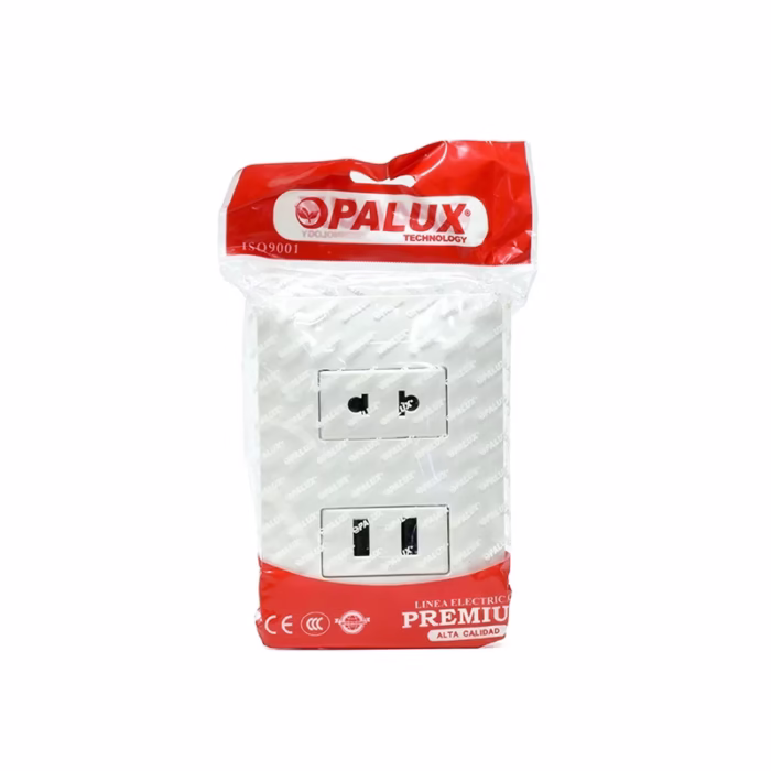 Placa de Pared USB de Carga x con Toma Eléctrica PlanoRedondo NEMA Opalux BM Wall Plated con  Puertos USB de Carga y  Puerto de Toma Eléctrica Americana Opalux BM
