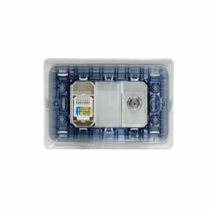 Placa de Pared con Coaxial y Red Cat5e Opalux BM1885 Wall Plated con Puerto Coaxial y RJ45 cat5e - Opalux BM1885