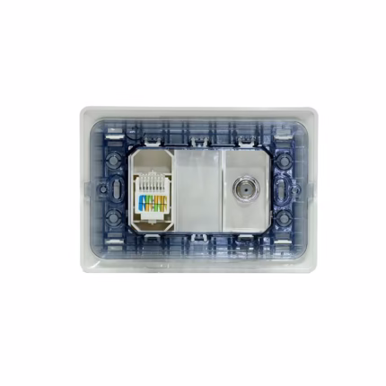 Placa de Pared con Coaxial y Red Cat5e Opalux BM1885 Wall Plated con Puerto Coaxial y RJ45 cat5e - Opalux BM1885