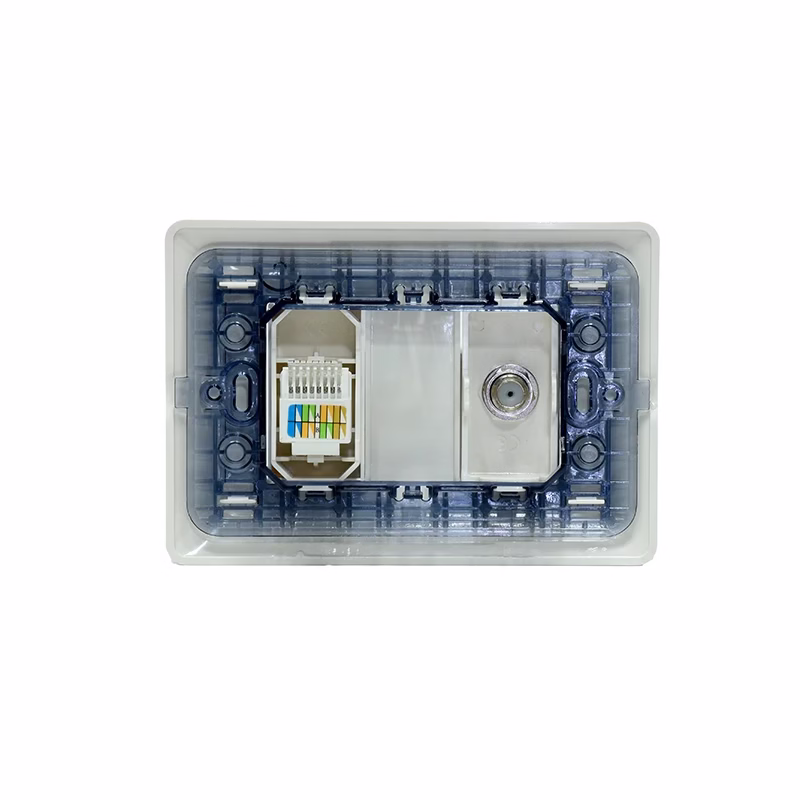 Placa de Pared con Coaxial y Red Cate Opalux BM Wall Plated con Puerto Coaxial y RJ cate   Opalux BM