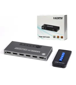 Selector HDMI 5 Entradas 1 Salida Switch 4K Delcom DSWI004 Switch HDMI 5x1 para  Video y Audio HDMI hasta 4K v2.0 Delcom DSWI004, Selector de Video HDMI