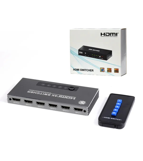 Selector HDMI 5 Entradas 1 Salida Switch 4K Delcom DSWI004 Switch HDMI 5x1 para  Video y Audio HDMI hasta 4K v2.0 Delcom DSWI004, Selector de Video HDMI