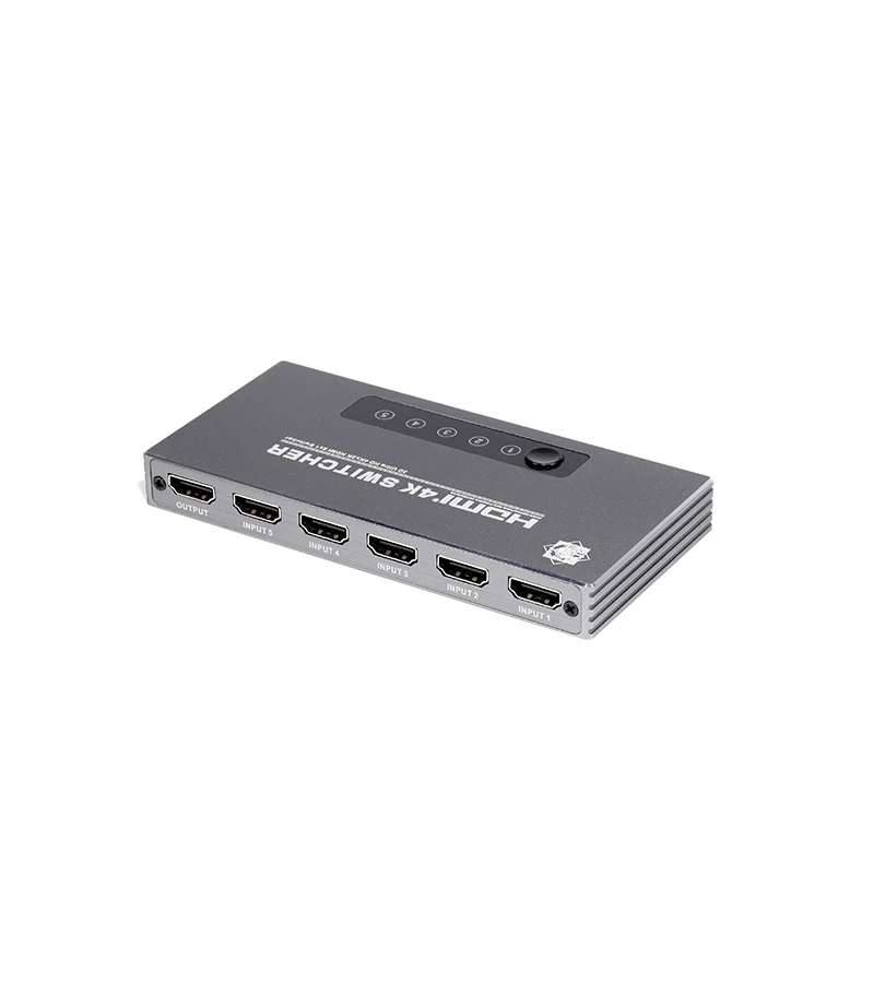 Selector HDMI 5 Entradas 1 Salida Switch 4K Delcom DSWI004 Switch HDMI 5x1 para  Video y Audio HDMI hasta 4K v2.0 Delcom DSWI004, Selector de Video HDMI