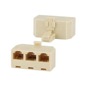 Splitter Telefónico 1x3 vías MaxCable KR-23 Splitter para Conector Telefónico RJ11 de 1 Entrada Macho con 3 Salidas Hembra - MaxCable KR-23