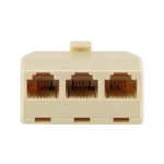 Splitter Telefónico 1x3 vías MaxCable KR-23 Splitter para Conector Telefónico RJ11 de 1 Entrada Macho con 3 Salidas Hembra - MaxCable KR-23