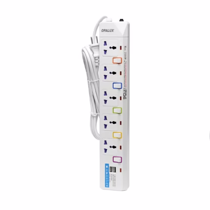 Supresor de Pico de 3 Metros con 2 USB de Carga Opalux OP-105USB Regleta Eléctrica con Cable de 3 Metros, 5 Tomas Universales y 2 Puertos USB de Carga - Opalux OP-105USB