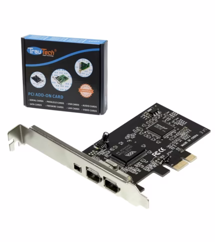 Tarjeta PCI Express Firewire   Trautech PE PC Tarjeta PCI e Firewire  con  Puertos IEE  y  Puerto IEE    Trautech PE PC