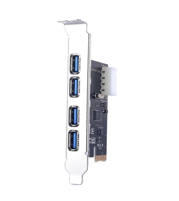 Tarjeta PCI Express con 4 Puertos USB 3.0 Trautech PE-EC0024 Tarjeta PCI-e X1 con 4 USB 3.0 de 5Gbps - Trautech PE-EC0024