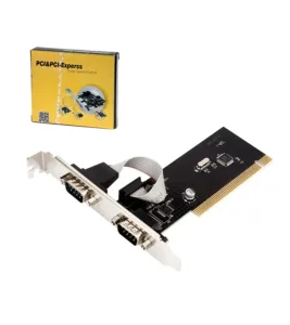 Tarjeta PCI Serial x 2 Puertos RS232 Chip 60806A Tarjeta PCI con 2 Puertos Serial RS232 DB9 Macho - Puerto de Comunicaciones con Chip 60806A