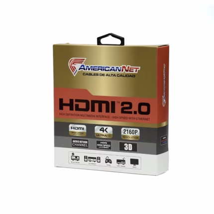 Cable HDMI American NET V2.0 4K Ultra HD GP-090 Cable HDMI American Net Versión 2.0 Ultra HD 2160p 4K@30hz Full HD@60hz High Speed con Ethernet Audio Return Channel