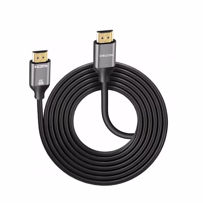Cable HDMI Delcom de  Metros KHz v DCHD Conexión sin Límites en Alta Resolución Cable HDMI  premium Delcom DCHD de  metros color negro mostrando sus conectores reforzados de aluminio y bañados en oro un producto de HD Multimedia PERU SAC