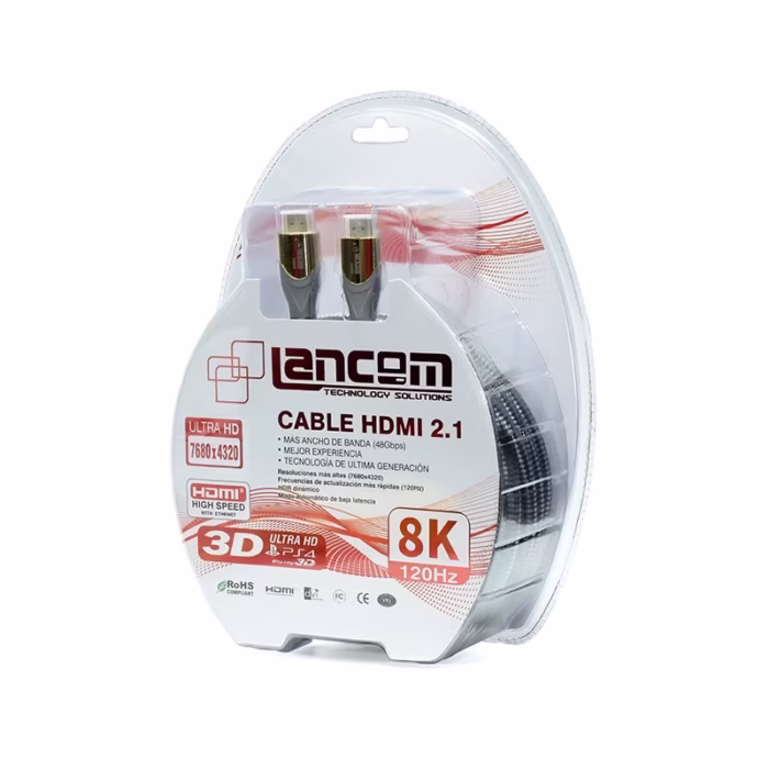 Cable HDMI de MT K Lancom HAA M Cable HDMI de MT Khz Versión  D High Speed con Ethernet Gbps Audio Retorno Ultra HD x Pixeles HDR LANCOM HAA M Cable HDMI LANCOM  Metros K  Hz  KHz Modelo HAA M