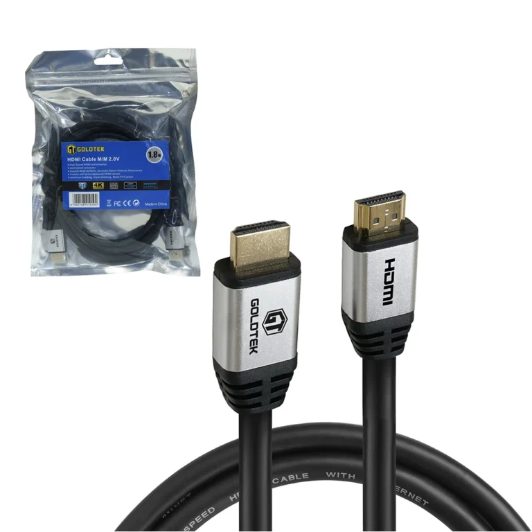 Cable HDMI de 180CM 4K Ultra HD Goldtek GTHD001 Cable HDMI de 1.8 Metros Ultra HD 4K@60hz, 3D, Audio Retorno, Ethernet, HDR, High Speed Goldtek GTHD001