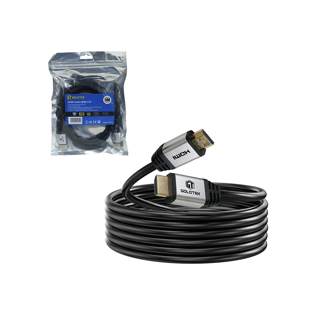 Cable HDMI de 3MT 4K Ultra HD Goldtek GTHD002 Cable HDMI de 3 Metros Ultra HD 4K@60hz, 3D, Audio Retorno, Ethernet, HDR, High Speed Goldtek GTHD002