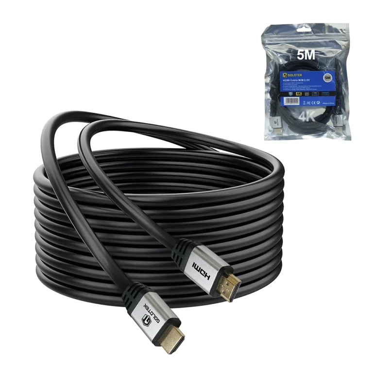 Cable HDMI de 5MT 4K Ultra HD Goldtek GTHD003 Cable HDMI de 5 Metros Ultra HD 4K@60hz, 3D, Audio Retorno, Ethernet, HDR, High Speed Goldtek GTHD003