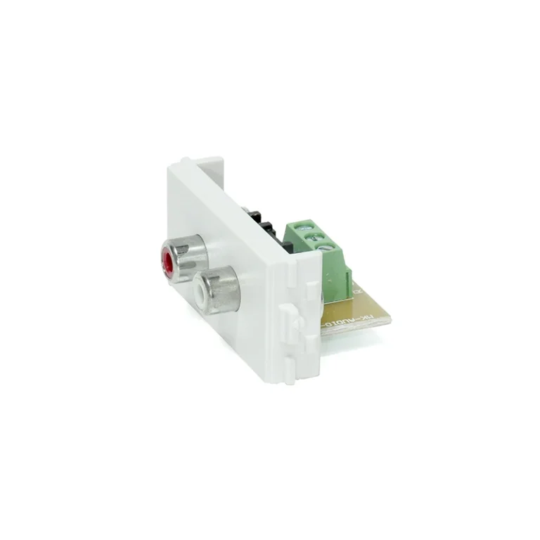 Conector RCA con Borneras para Placa de Pared ADP-153 Adaptador RCA para Placa de Pared de 3 Filas ADP-153, 2 RCA de Audio Estéreo R+L con Borneras para Wall Plate