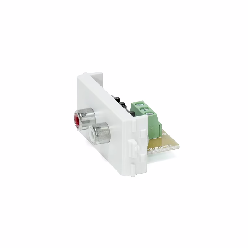 Conector RCA con Borneras para Placa de Pared ADP  Adaptador RCA para Placa de Pared de  Filas ADP   RCA de Audio Estéreo RL con Borneras para Wall Plate