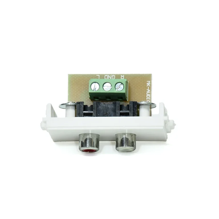 Conector RCA con Borneras para Placa de Pared ADP-153 Adaptador RCA para Placa de Pared de 3 Filas ADP-153, 2 RCA de Audio Estéreo R+L con Borneras para Wall Plate