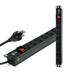 Power Rack PDU de 8 Tomas C13 de 2MT - LT USA LT-PDU-8 PDU 8 Tomas Eléctricas con Conector C13 de 1RU a 220V-240VAC - Cable de 2 Metros de 16AWG LT USA LT-PDU- 8