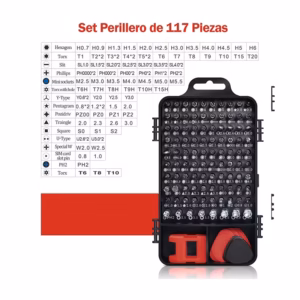 Set de Desarmadores Perilleros de 117 Piezas Finder TM-TL117 Kit de Reparación de 117 piezas, desarmadores de presición con estuche Finder TM-TL117