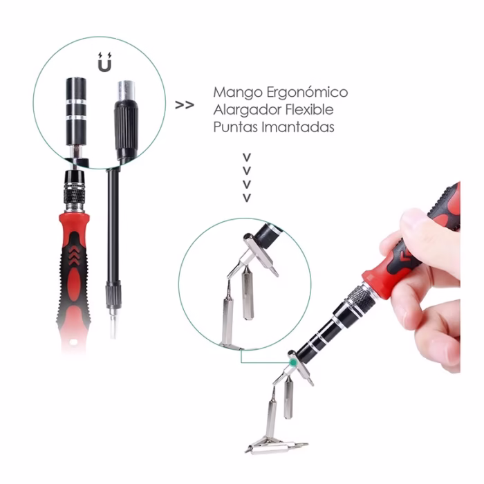 Set de Desarmadores Perilleros de  Piezas Finder TM TL Kit de Reparación de  piezas desarmadores de presición con estuche Finder TM TL