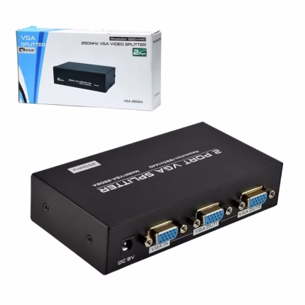 Splitter VGA 1x2 Vías de 250Mhz American NET GP-194-2-250 Splitter de Video VGA con 1 Entrada 2 salidas en Simultáneo a 250Mhz Full HD 1920 x 1440 píxeles American NET GP-194(2/250)