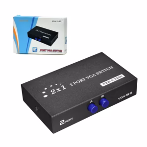 Switch VGA de 2 Entradas 1 Salida - Trautech PE-SC0013 Selector VGA de 2 Entradas 1 Salida - Botón Manual, Full HD 1920x1280 pixeles Trautech PE-SC0013