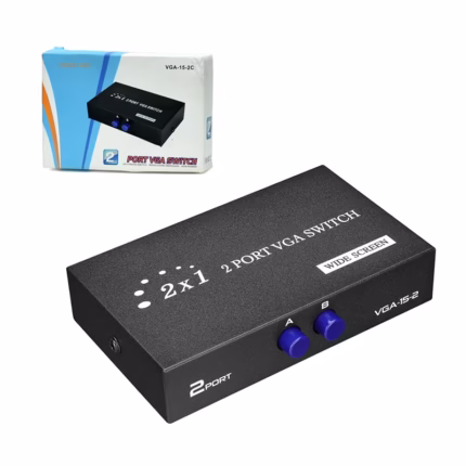 Switch VGA de 2 Entradas 1 Salida - Trautech PE-SC0013 Selector VGA de 2 Entradas 1 Salida - Botón Manual, Full HD 1920x1280 pixeles Trautech PE-SC0013