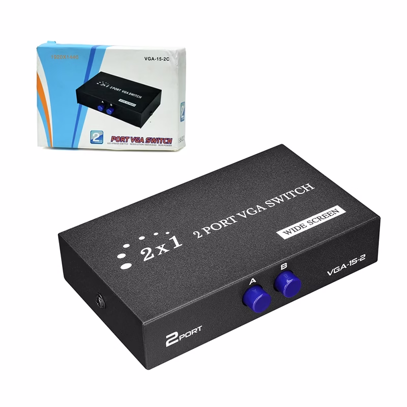 Switch VGA de  Entradas  Salida   Trautech PE SC Selector VGA de  Entradas  Salida   Botón Manual Full HD x pixeles Trautech PE SC