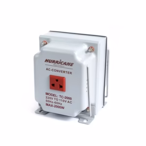 Transformador de 220V a 110VAC de 2000W Hurricane TC-2000W Auto Transformador de 2000W, Convertidor de Voltaje 220v a 110v AC 50/60hz Hurricane TC-2000