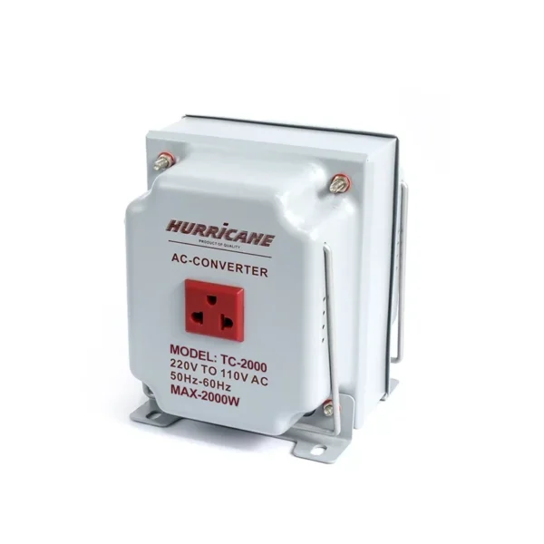 Transformador de 220V a 110VAC de 2000W Hurricane TC-2000W Auto Transformador de 2000W, Convertidor de Voltaje 220v a 110v AC 50/60hz Hurricane TC-2000