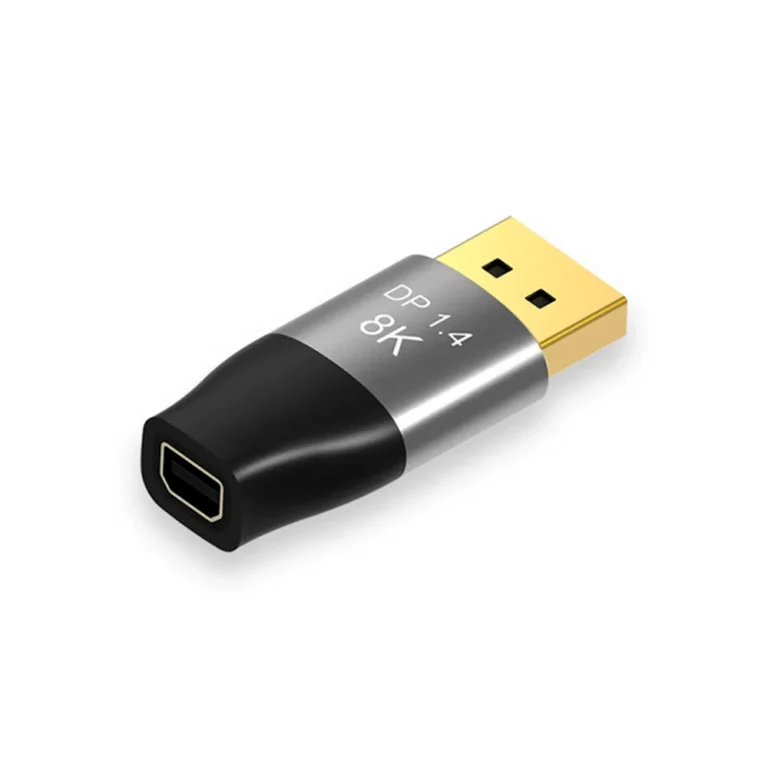 Adaptador DisplayPort a Mini DisplayPort 8K DP8K-MDP Mini Adaptador Compacto con Conector DisplayPort Macho a Mini DisplayPort Hembra v1.4 8K
