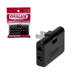 Adaptador de Enchufe Plano Giratorio Opalux XD-608-FBK Adaptador de Enchufe Plano a 90° Grados Regulable con 3 Tomas eléctricas - Opalux