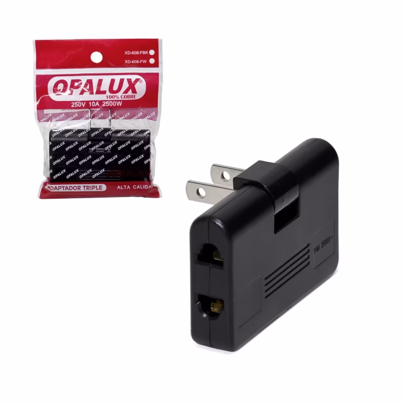 Adaptador de Enchufe Plano Giratorio Opalux XD  FBK