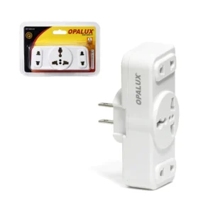 Adaptador de Enchufe Triple Opalux OP-609-A3 Adaptador de 3 Enchufes a 1 Toma Plana, Enchufe Triple para Pared y Viajero Opalux