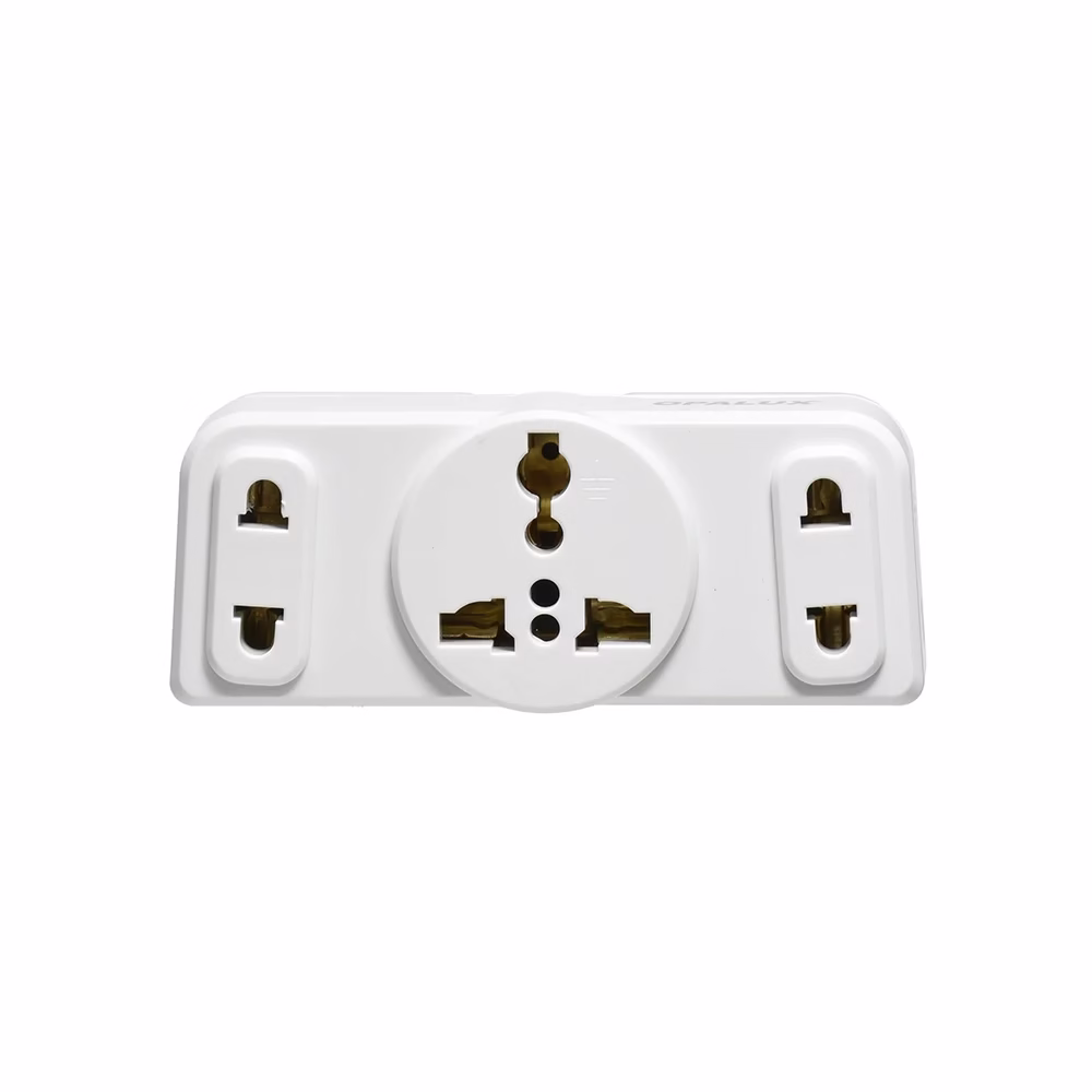 Adaptador de Enchufe Triple Opalux OP  A Adaptador de  Enchufes a  Toma Plana Enchufe Triple para Pared y Viajero Opalux