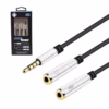 Cable Adaptador Bifucador de Audio y Micrófono   Delcom DCAU  Cable Divisor de Audio y Micrófono a Mini Plug Macho de mm   Delcom
