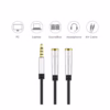 Cable Adaptador Bifucador de Audio y Micrófono   Delcom DCAU  Cable Divisor de Audio y Micrófono a Mini Plug Macho de mm   Delcom