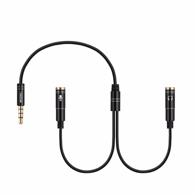 Cable Divisor Audio y Micrófono NETCOM PE RS | Conecta tus Auriculares y Micrófono a tu PC o Laptop