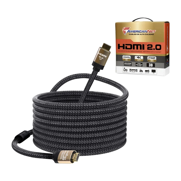 Cable HDMI 4k Ultra HD v2.0 American NET GP-091 Cable HDMI Versión 2.0 Ultra HD 4K Conector Dorado 2160p audio Retorno y Fast Ethernet - American NET GP-091-V2